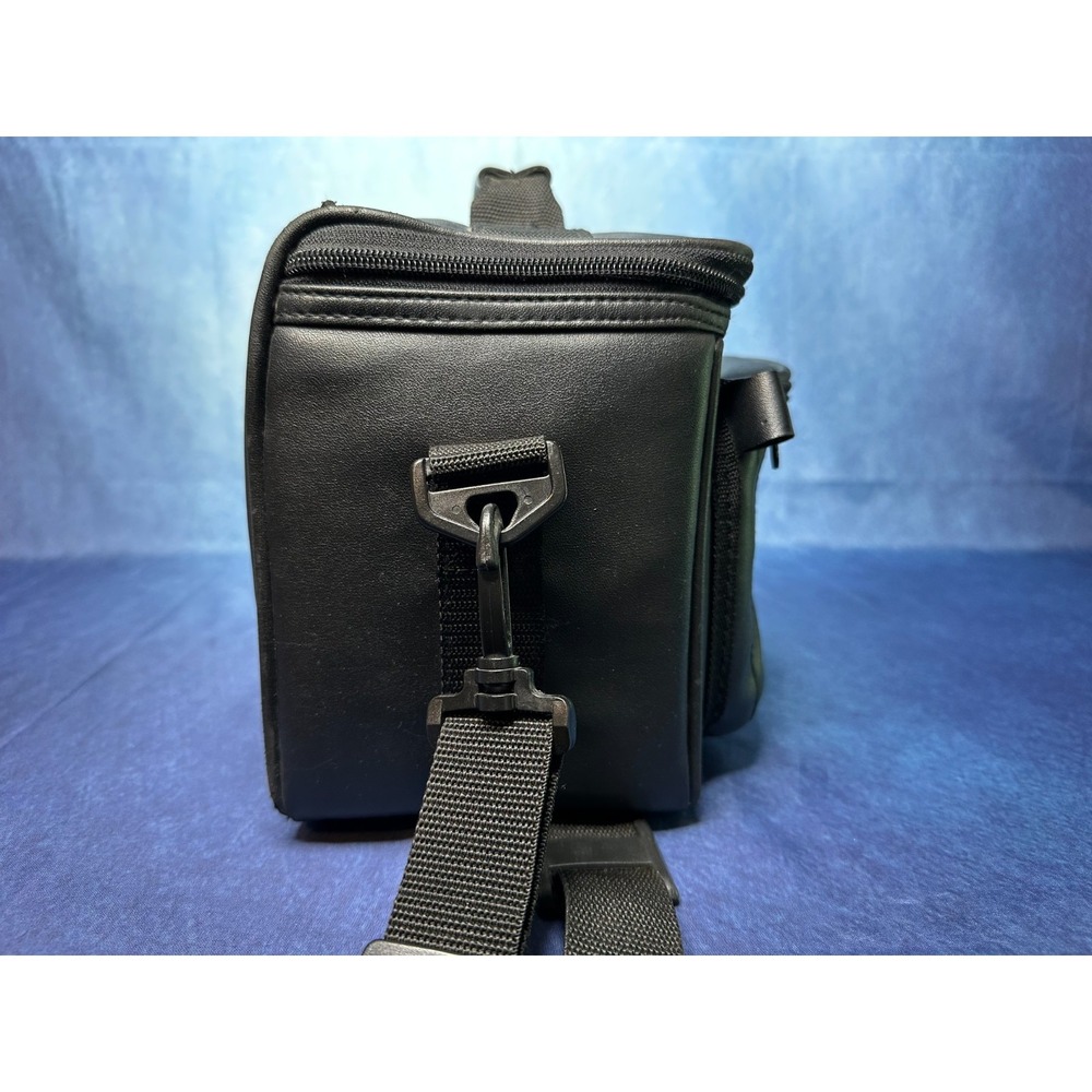 AMBICO Black Leather Shoulder Carry Case Camera Video Adjustable Pro Bag VTG - Picture 9 of 10